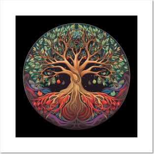 Forbidden Fruit Tree of Life Illustration Posters and Art